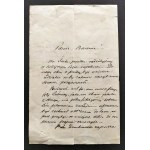 ANTONIEWICZ Mikołaj Bołoz [poet, owner of Radziszów] Handwritten letter to Baron Julian KONOPKA with a request to take part in a hunt and direct such a hunt and an invitation to dinner after the hunt to Countess DEMBIŃSKA. Radziszów [1882].