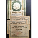 [Police Sports Club] Set of 4 diplomas. Warsaw [1937-1939].