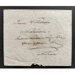 [WICHLIŃSKI Piotr] Envelope addressed to Senator Kasztelan Królestwa Kongresowego. Warsaw [19th c.].