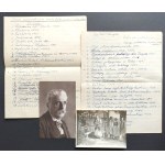 Prof. Jan SAS-ZUBRZYCKI. Set:photos + notes [1900-1927].