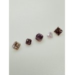 5 PŘÍRODNÍCH BROUŠENÝCH DIAMANTŮ 0.9 NATURAL FANCY PINK -I2-I3 - MAROZ DIAMONDS CERTIFICATE - F40801-23