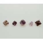 5 PŘÍRODNÍCH BROUŠENÝCH DIAMANTŮ 0.9 NATURAL FANCY PINK -I2-I3 - MAROZ DIAMONDS CERTIFICATE - F40801-23