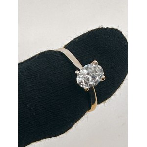 OVAL LABGRWON DIAMOND SOLITAIRE ENGAGEMENT RING IN YELLOW GOLD