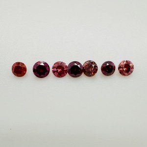 7 PŘÍRODNÍCH BROUŠENÝCH DIAMANTŮ 0,63 NATURAL FANCY MIX OF PINK -I2-I3 - CERTIFIKOVANÉ DIAMANTY MAROZ - C40106-5A2