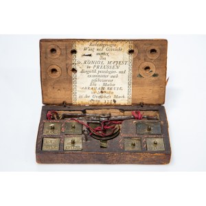 Shallow scale with set of weights, 1784.