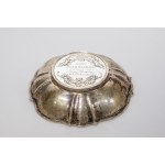 Silver platter - baptismal memento, 19th century.