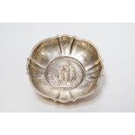 Silver platter - baptismal memento, 19th century.