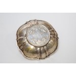 Silver platter - baptismal memento, 19th century.