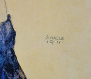 Egon Schiele(1890-1918),Akt stojący z draperią 1911