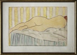 Tymon Niesiołowski(1882,Lwów-1965,Torun),Akt leżący tyłem,1952