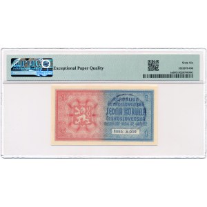 Bohemia &amp; Moravia - 1 Koruna ND/1939 * P1a * hand stamp * PMG 66 EPQ.