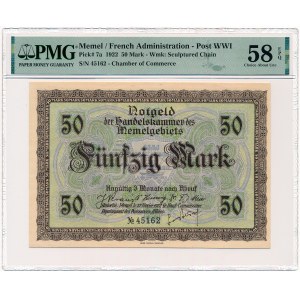 Litwa (Memel) Kłajpeda / Klaipėda - 50 Mark 1922 * P7a * PMG 58 EPQ