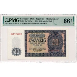 Niemcy - NRD - 20 Mark 1955 * P19a * YB * PMG 66 EPQ