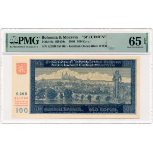 Czechy & Morawy - 100 Korun 1940 * P6s * SPECIMEN * PMG 65 EPQ