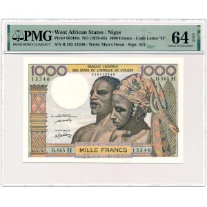 Niger (Afrique de l'Ouest)- 1000 Francs ND/1959 * P603Hm * PMG 64 EPQ