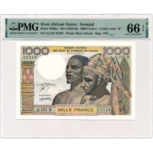 Senegal (Afryka Zachodnia)- 1000 Francs ND/1959 * P703Kn * PMG 66 EPQ