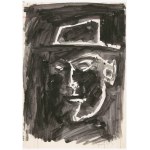 Jerzy Panek, Autoportret w kapeluszu, 1964