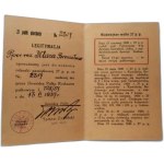 Legitimation for the commemorative badge of the 27th infantry regiment