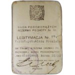 ID CARD FOR THE COMMEMORATIVE BADGE OF THE INFANTRY RESERVE POST CADET BATTALION