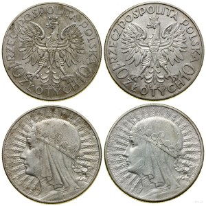 Poland, set: 2 x 10 gold, 1932 and 1933, England and Warsaw