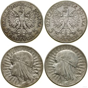 Polska, zestaw: 2 x 5 złotych, 1932 i 1934, Anglia i Warszawa