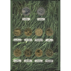 Poland, set of two-zloty coins from 1993-2014 Animals of the World, Warsaw