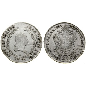 Austria, 20 krajcars, 1823 A, Vienna