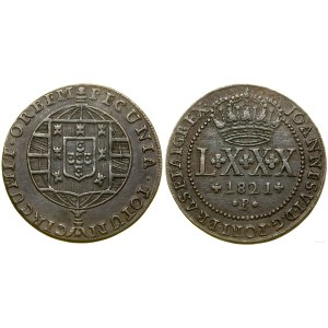 Brazília, 80 reis, 1821 B, Bahia