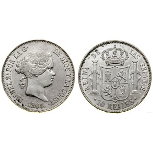 Španielsko, 10 realov, 1864, Madrid