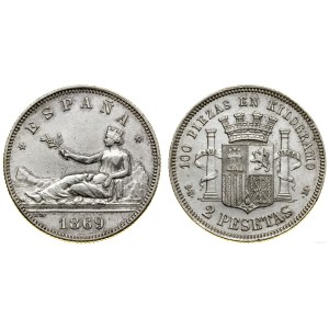 Spain, 2 pesetas, 1869, Madrid