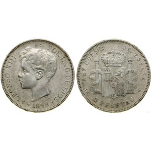 Spain, 5 pesetas, 1898, Madrid