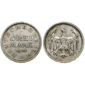 Germany, 3 marks, 1924 E, Muldenhütten