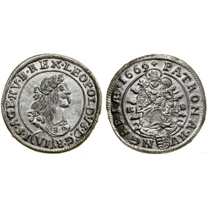 Hungary, 6 krajcars, 1669 KB, Kremnica