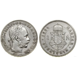 Hungary, 1 forint, 1884 KB, Kremnica