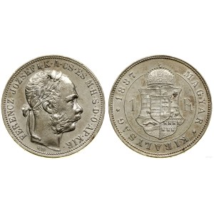 Hungary, 1 forint, 1887 KB, Kremnica
