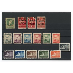 Polish airmail, set of un-cancelled stamps 15 pcs. (116)