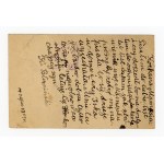 Warsaw, card from Wloclawek to Warsaw 1917, delivery stamp for 7 fenigs (178) was bounced in Warsaw