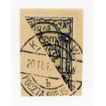 Warsaw City Post Office, half of a stamp cancelled on a cutout, 20.11.1915 (182)