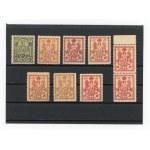 Warsaw city post office issue of 1915. 5 and 10 gr. with varieties. Total of 9 pcs. Warranty (185)