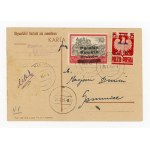 Brwinów, postal card with stamp for 10 zloty with local overprint, 1945 (199)