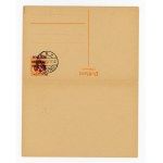 Kalisz, courtesy stamped whole-post with paid reply with local overprints, guarantee (207)