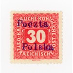 Mielec, un-cancelled Austrian stamp with local overprint, 1918. Expertise (212)