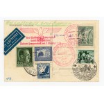 Card with commemorative stamps including Graf Zeppelin, 1939 (313)