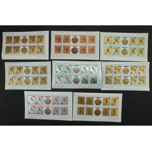 Poland. Set of 8 sheets, Tokyo 1964. erased (477)