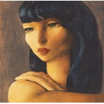 Moses (Moise) Kisling (1891 Krakow - 1953 Paris), Portrait of a woman from the art book 'L'Épopée Bohémienne'.