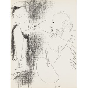 Pablo Picasso (1881 Málaga - 1973 Mougins), Le Peintre et son Modele (The Painter and his Model), 1964.