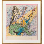 Salvador Dalí (1904 Figueres - 1989 Figueres), La Vierge et le Rhinoceros (The Virgin and the Unicorn) from the series Les Vitraux, 1974.
