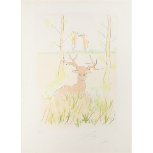 Salvador Dalí (1904 Figueres - 1989 Figueres), The Stick Stag from the fairy tale The Deer looking through the water (Le Cerf se mirant dans l'eau) by La Fontaine, 1974.