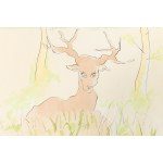 Salvador Dalí (1904 Figueres - 1989 Figueres), The Stick Stag from the fairy tale The Deer looking through the water (Le Cerf se mirant dans l'eau) by La Fontaine, 1974.