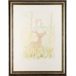Salvador Dalí (1904 Figueres - 1989 Figueres), The Stick Stag from the fairy tale The Deer looking through the water (Le Cerf se mirant dans l'eau) by La Fontaine, 1974.